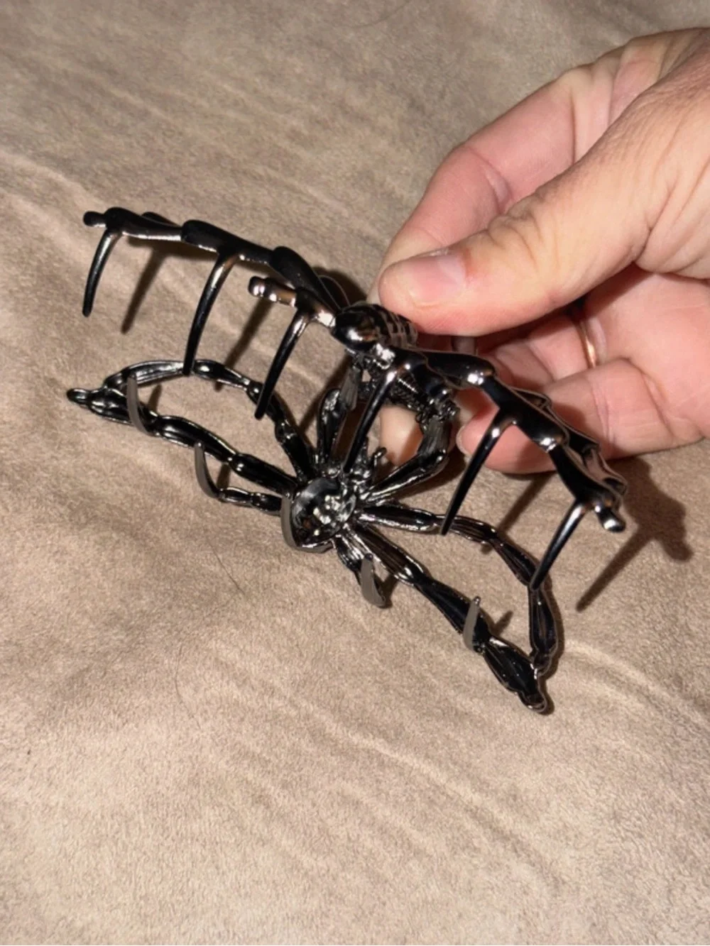 Gothic Black Metal Halloween Spider Hair Claw Clip